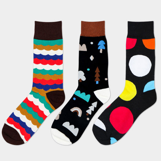 Cotton gentlemen business Leisure men's socks Fashion colorful Quilted - Shopy Max