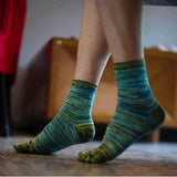Socks for Men Women Retro Color Five Finger Toe Socks Soft Cotton Blend Casual