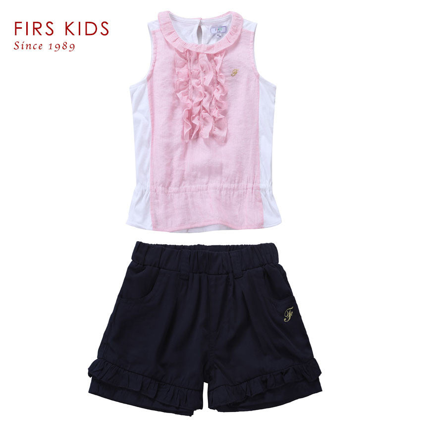 2016 new kids girl summer clothing set short sleeve pink T-shirt + shorts girl's - Shopy Max
