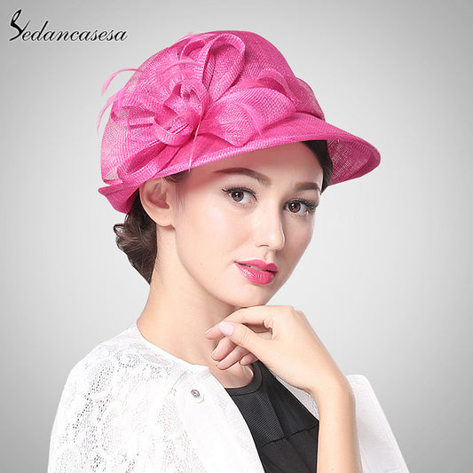 Hot Pink Church Hat Philippines Sinamay Hats for Ascot Races,Mebourne Cup,wedding,Kentucky derby,Party