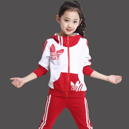 2016 spring new fall and winter clothes children's clothing girls sports suit