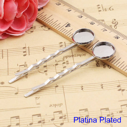 12mm Inner Size Metal Hairpins Blank Cabochon Hairpins Hair Snap - Shopy Max
