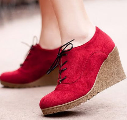 Brand New High Heel Wedges Shoes Platform Pumps for Women Lace up