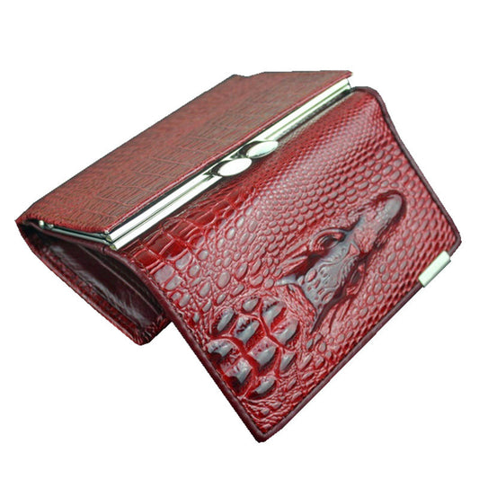 Free shipping Genuine leather women mini wallets , Crocodile 3D mini purse wholesale 2014 new fashion woman card holder wallets - Shopy Max