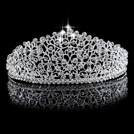 Gorgeous Sparkling Silver Big Wedding Diamante Pageant Tiaras Hairband Crystal Bridal Crowns - Shopy Max