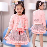 new fashion spring autumn kids girls korean clothes princess floral cardigan 100% cotton - Shopy Max