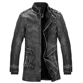 Slim Warm Mens Leather Jacket