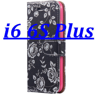 Bright Rose Flower Leather Case for iPhone 6 /6S for iPhone 6 Plus 6S Plus