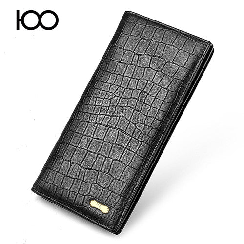 New Luxury Brand 100% Top Genuine Cowhide Leather High Quality Men Long Wallet Coin Purse Vintage Designer