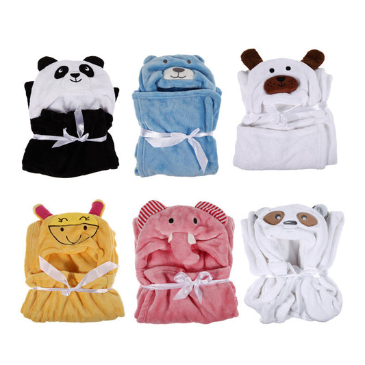New Towels Baby Kid's Hooded Bath Towel Toddler Blankets Cute Animal Flannel