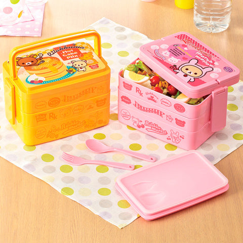 Children Gifts 2570ml 3 Layer Cute Cartoon Lunch Box Food Fruit Storage Container