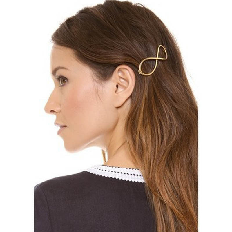 Hot Fashion Infinity Gold Barrette hair pins Hair Clip Headband