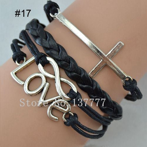 Hot Jewelry Vintage Braided Anchors Rudder Metal Leather Bracelet Multilayer Rope Bracelets Wrap Bracelets Wholesale Bangle - Shopy Max