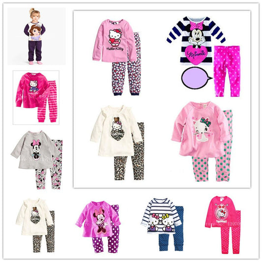 2016 new hot Children Clothing Sets Cotton Baby Girls Pajamas Suit Kids pajamas