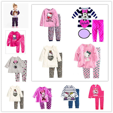 2016 new hot Children Clothing Sets Cotton Baby Girls Pajamas Suit Kids pajamas