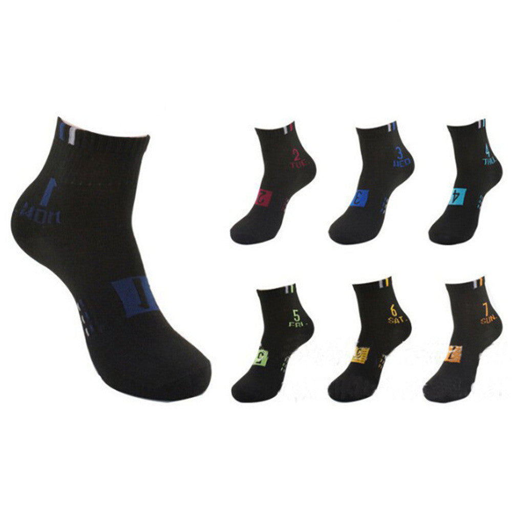 Newest 7 Pairs/set Men Boys Casual Dress Cotton Sports 7days Week Comfortable Daily Sock Ankle
