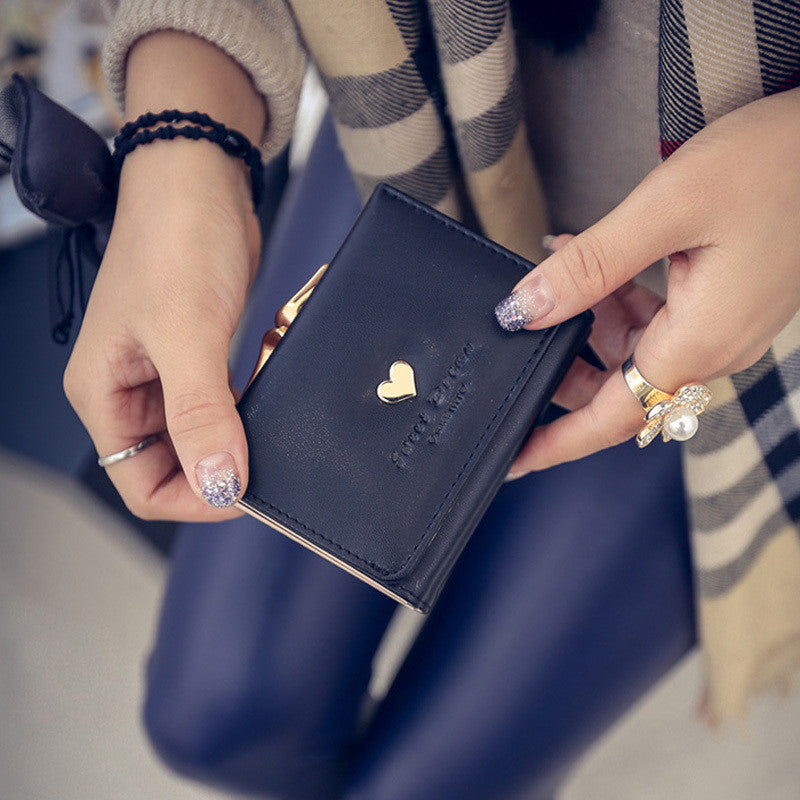 Three fold wallet female short paragraph 2016 new Korean students love small purse Purse