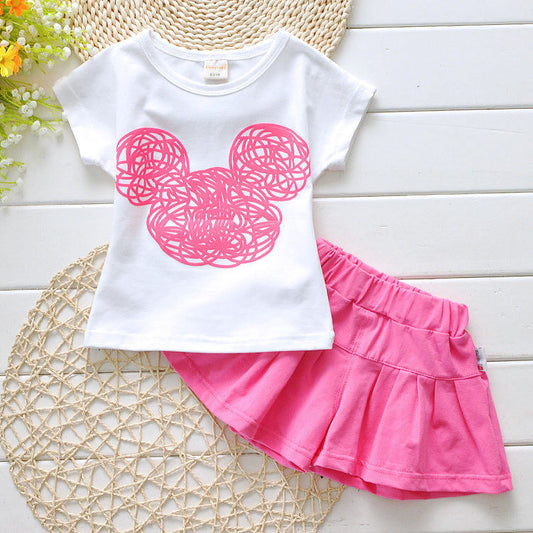 2016 New Cute Girls Kids Clothes Sets Outfits Toddler Kids Minnie Mouse