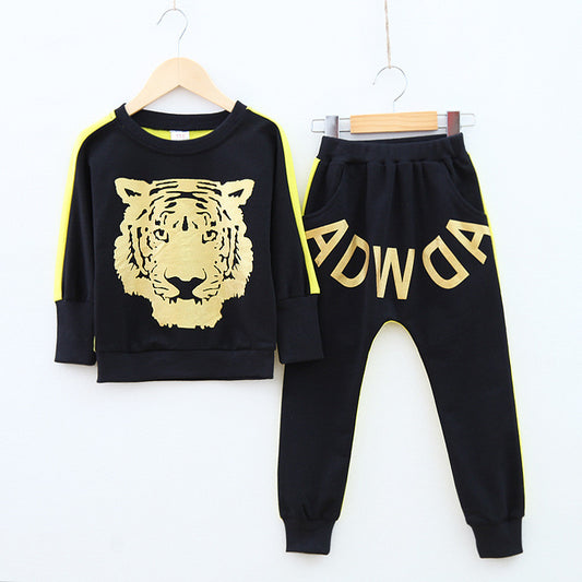 New spring autumn children clothing sets boy girl hiphop fashion sets suits kids brand cotton