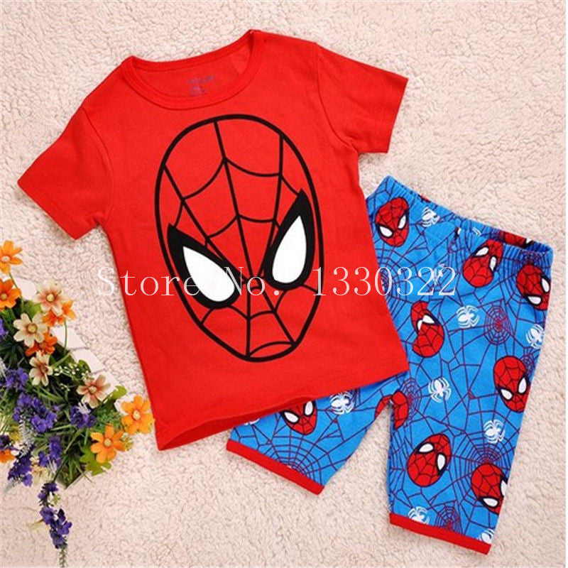 2016 new summer cotton  short sleeve clothes sets kids  pajamas girls pijama boys children's - Shopy Max