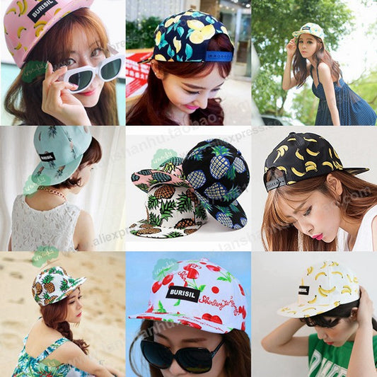 Cartoon Fruit Hat Printing Banana Hip Hop Flat Baseball