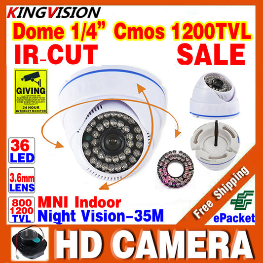 hot sale! 1/3"cmos 800TVL/1200TVL HD INDOOR Dome CCTV Camera