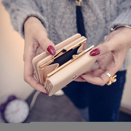 Three fold wallet female short paragraph 2016 new Korean students love small purse Purse