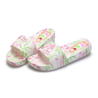 Anti-Sliding Ventilation Florals Shoes Color Candy Home Slippers Woman Sandals