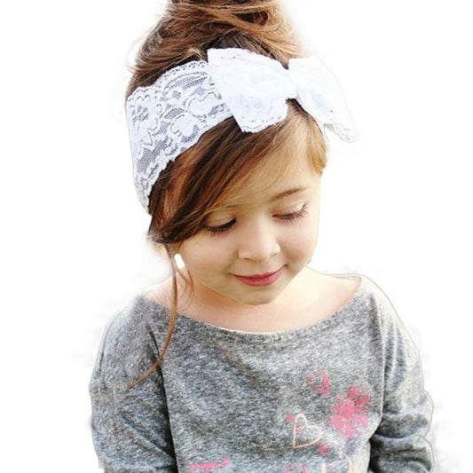 Hot Sale Handmade Lace Bow Headband For Baby Girls Fashion Lace Hairband
