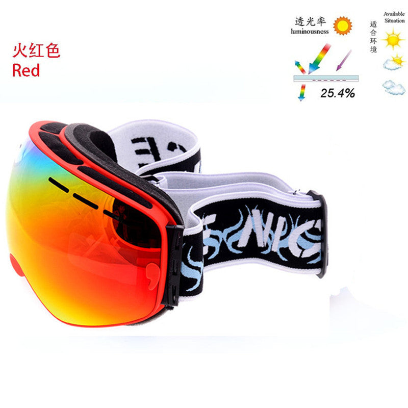 Sports brand snowboard goggles large lens anti fog big spherical Genuine winter motocross skiing glasses gafas esqui snow-3100 - Shopy Max