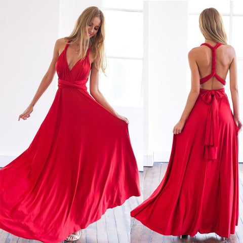 11 color 2016 summer sexy women maxi dress red bandage long dress sexy Multiway
