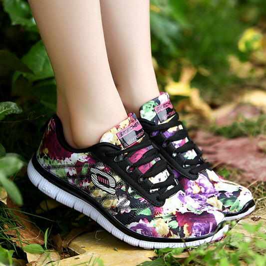 Women Shoes 2016 Ultralight Flower Print Breathable Casual Shoes for Women, Flat Platform Shoes Lady Tenis Female Zapatillas