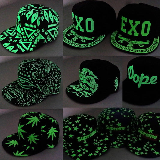 Brand Street Adjustable Bone Fashion Lighted Hat Letters Snapback