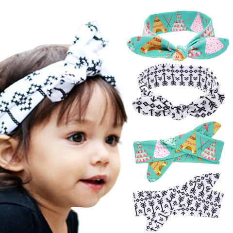 1 PC New Cool Cotton Cute Baby Headband Elastic Node Print tan Disassemble