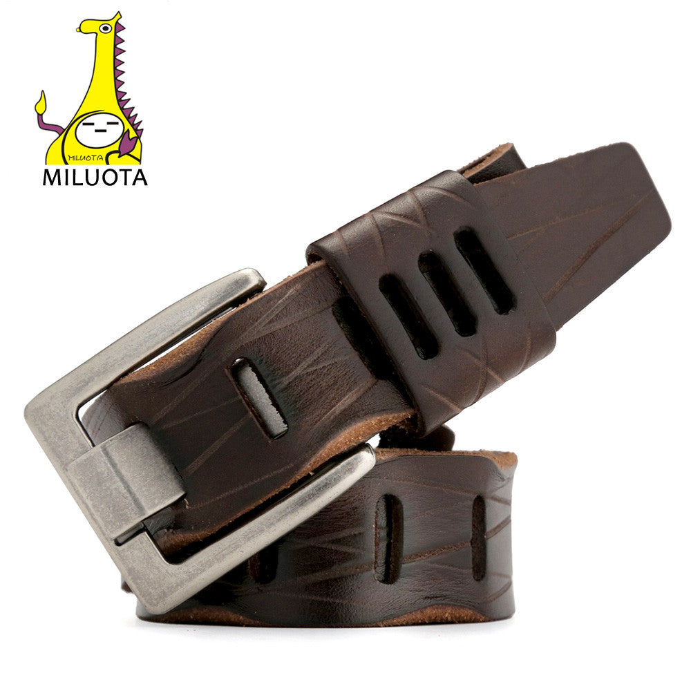 [MILUOTA] 2016 Mens Belts Luxury Fashion 100% Cowhide Genuine Leather Belt Man