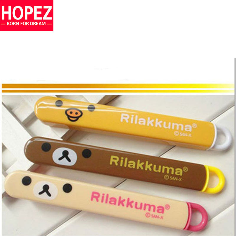 Lovely Portable Chopsticks  Dinnerware Set Kids Gift Tableware Rilakkuma for Bento Lunch Box