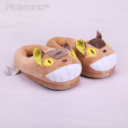 Anime Cartoon Totoro Cat Buss Fairydust Plush Shoes Home House Winter Slippers for Children Women Men Kids Slippers ANSE039
