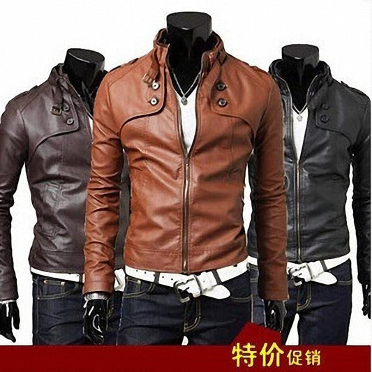 A/W Mens Slim Leather Jacket