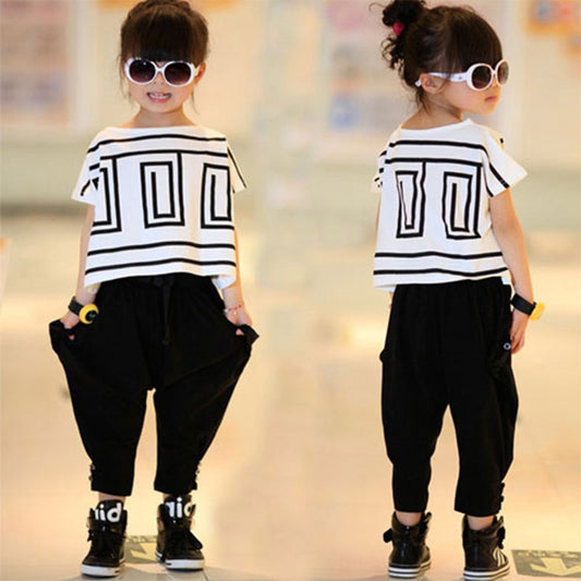 Top Quality Baby Toddler Girls Clothing Set Little Big Kids Clothes Summer T Shirt + Pants 2pcs Suit - Shopy Max