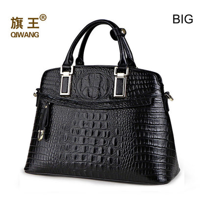 Qiwang Classic Crocodile Women Bag Big Brand Luxury Elegant Top-handle Bags Fashion - Shopy Max