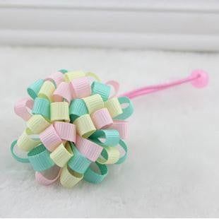 5 colors Available. Elastic Hair Bands/Hair Clips with half ball with Coloured Ribbon,Hair Accessories for Girl.