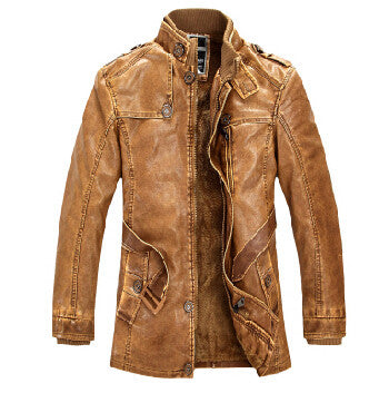 Slim Warm Mens Leather Jacket