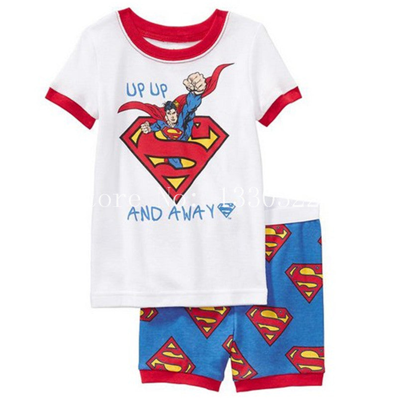2016 new summer cotton  short sleeve clothes sets kids  pajamas girls pijama boys children's - Shopy Max