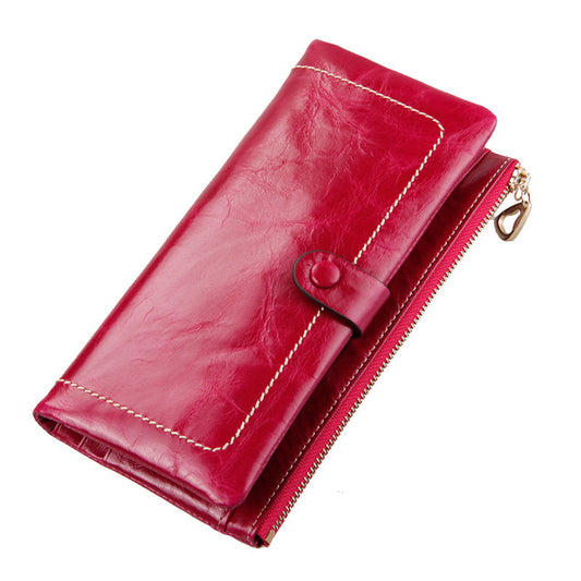 Classical Retro luxury Genuine Leather Women's Wallets High Quality Brand Design