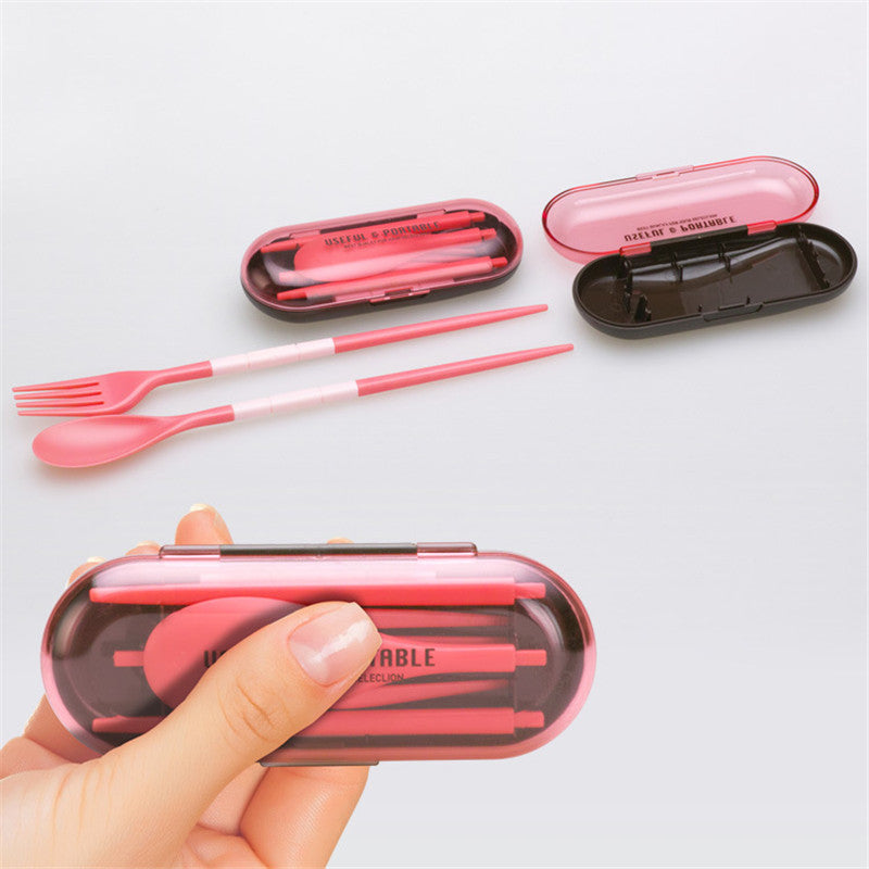 Korean Portable Dinnerware Sets Lunch Box Chopsticks Spoon Fork Foldable - Shopy Max