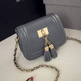 2016 Spring and Summer Mini Tassel Chain Bag Women Small Bags Pu Leather