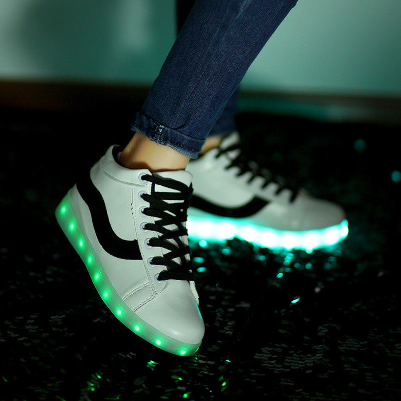 Led Shoes for Adults Fashion Women/Men's Light Up Shoes For Adults Plus Size Black/Red Color Shoes New 2016