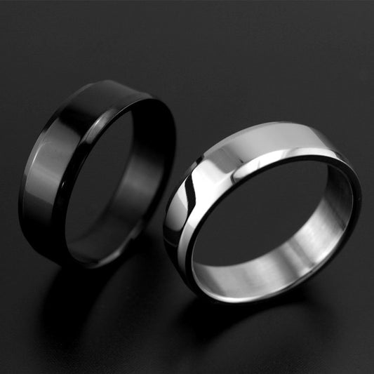 fashion ring glossy personality 316L stainless steel ring for men - Shopy Max