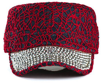 New Fashion sport caps snapback outdoors women's sun hat active summer lace and crystal stones decorated - Shopy Max