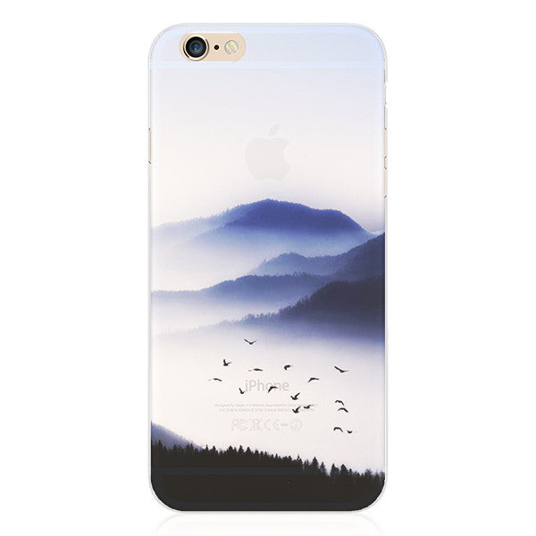 5SE 4'' Painting Multipeaked Mountains TPU Cover For Apple iPhone 5se Cases Case